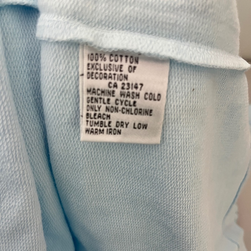 Talbots Robe Women Medium Light Blue Cotton French Terry Blanket Stitch Long NWT - Picture 7 of 7